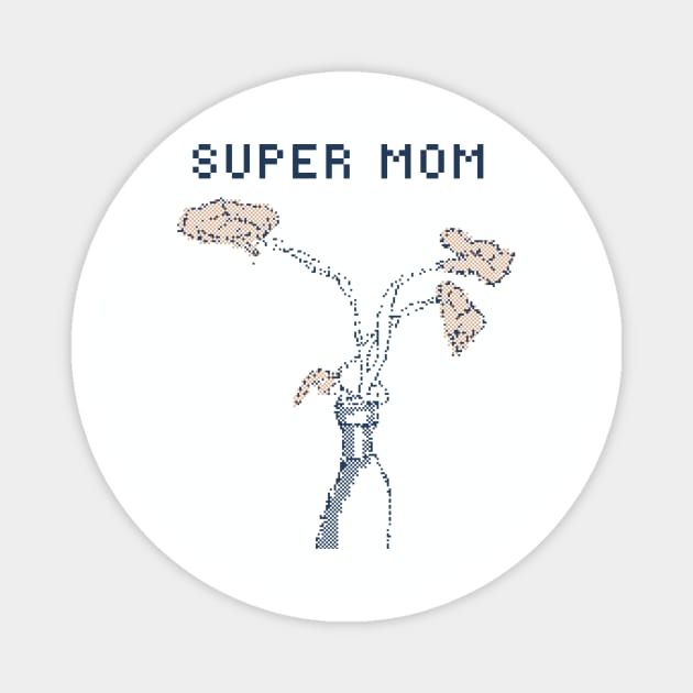 Mother's Day Super Mom - 1bit Pixelart Magnet by pxlboy